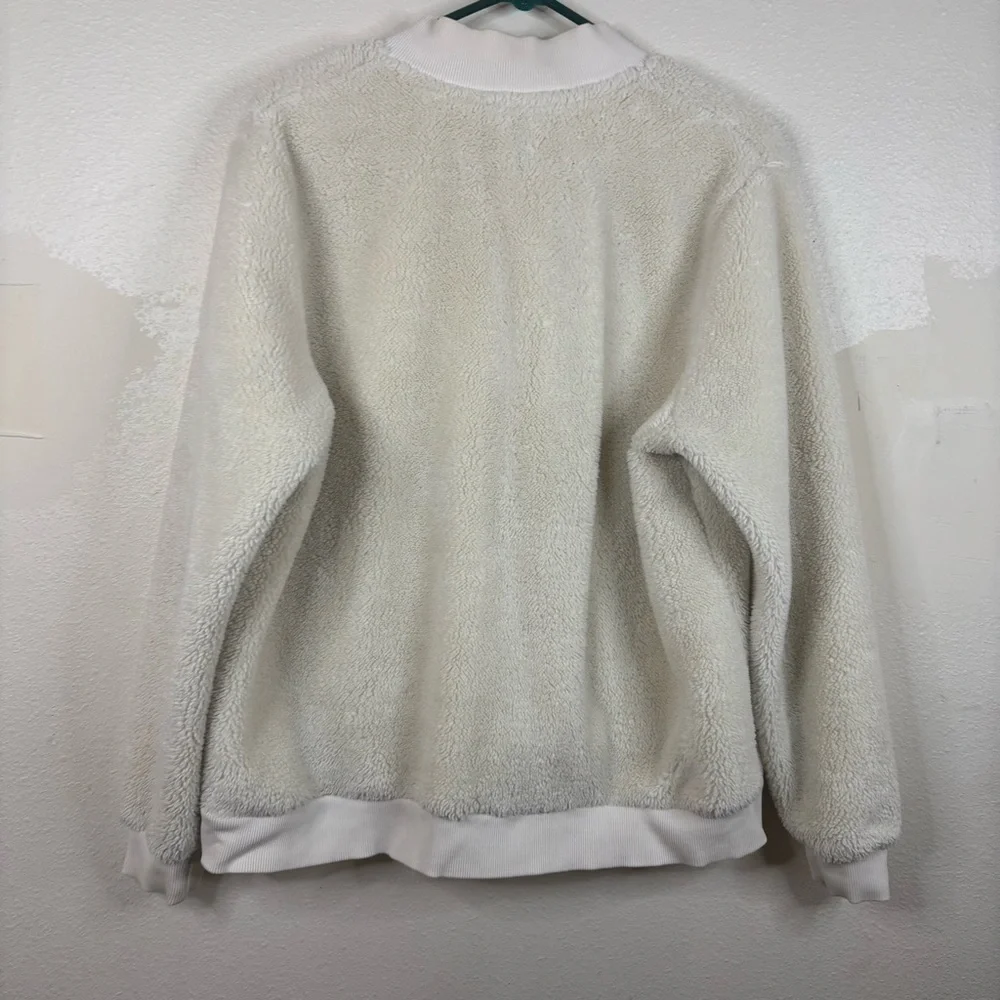 Eddie Bauer Sherpa Fleece Jacket Sz XL White Full Zip Pockets Very Warm - Picture 9 of 9